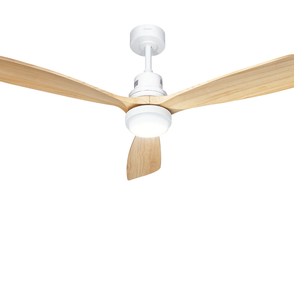 My Best Buy - Devanti 52'' Ceiling Fan LED Light Remote Control Wooden Blades Timer Fans