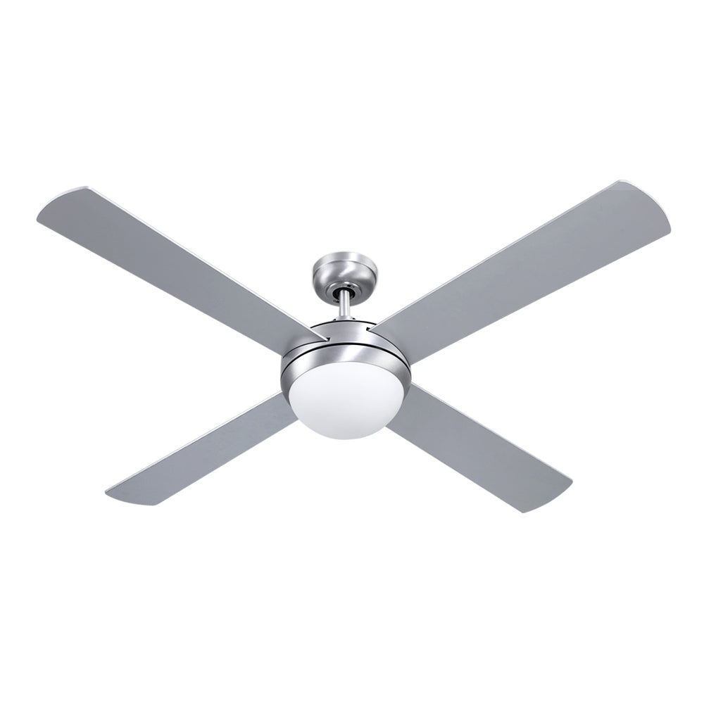 My Best Buy - Devanti 52'' Ceiling Fan w/Light w/Remote Timer - Silver