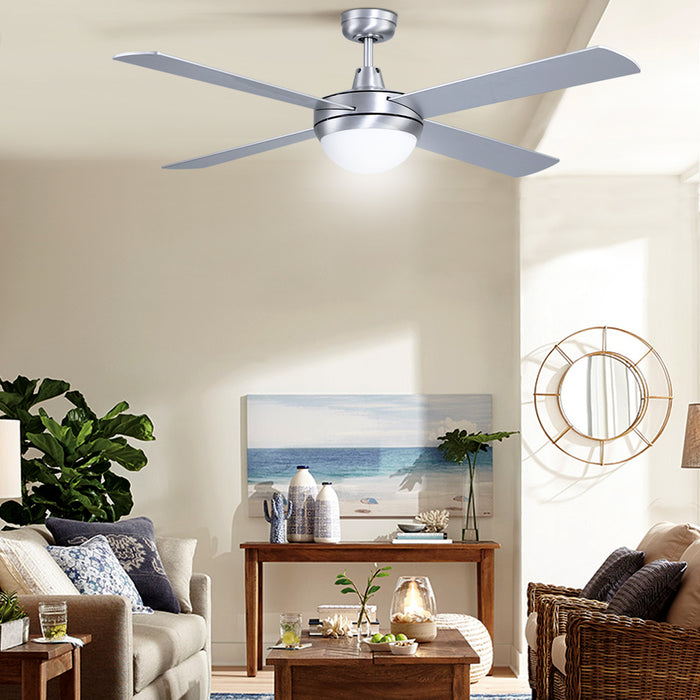 My Best Buy - Devanti 52'' Ceiling Fan w/Light w/Remote Timer - Silver