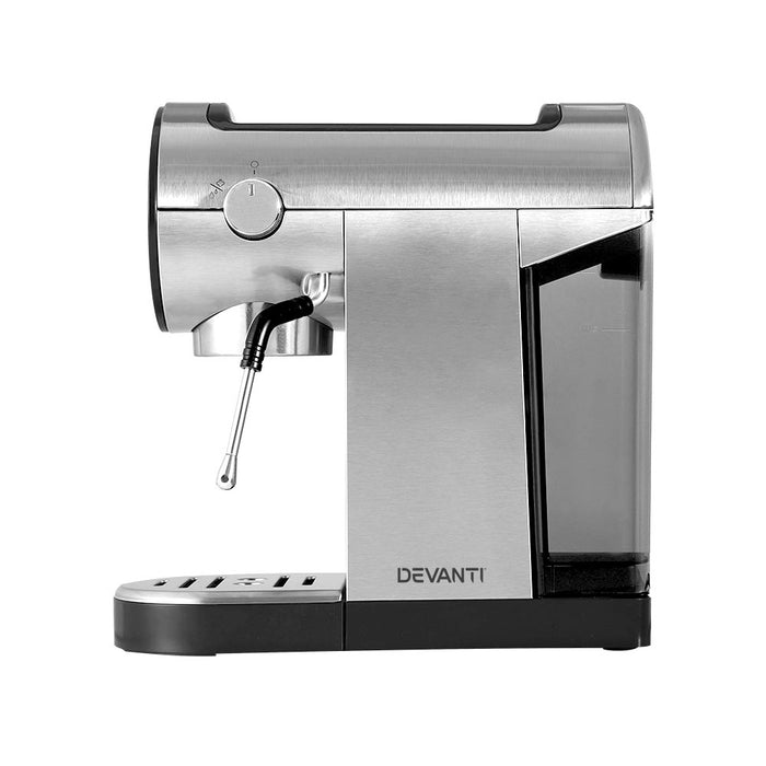 My Best Buy - Devanti Coffee Machine Espresso Maker 20 Bar Milk Frother Cappuccino Latte Cafe