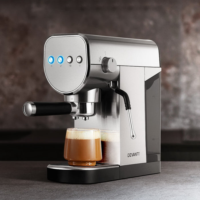 My Best Buy - Devanti Coffee Machine Espresso Maker 20 Bar Milk Frother Cappuccino Latte Cafe