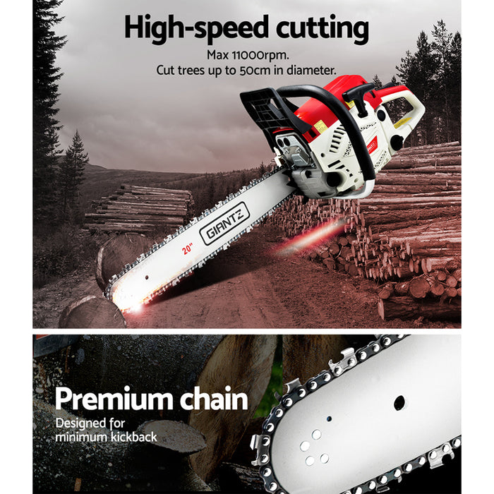 My Best Buy - Giantz 62CC Chainsaw Commercial Petrol 20" Bar E-Start 20 Bar Pruning Chain Saw