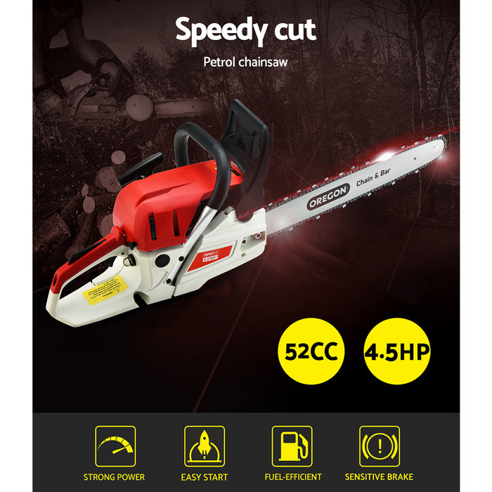 My Best Buy - Giantz Petrol Chainsaw Commercial 52cc E-Start 20 Oregon Bar Pruning Chain Saw