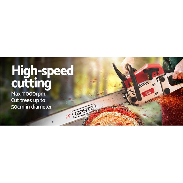 My Best Buy - Giantz 62cc Chainsaw Petrol Commercial 24" Bar E-Start Tree Chain Saw 5.2HP