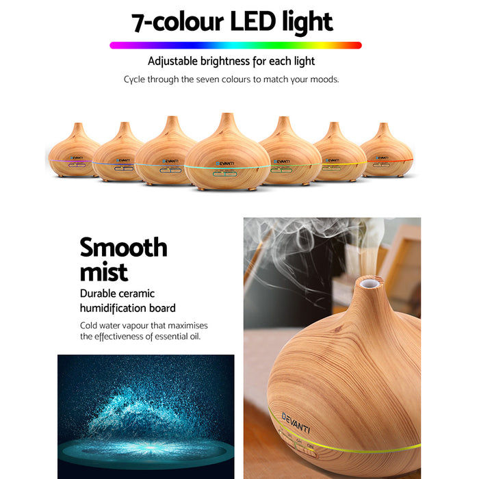 My Best Buy - Devanti 300ml 4 in 1 Aroma Diffuser - Light Wood