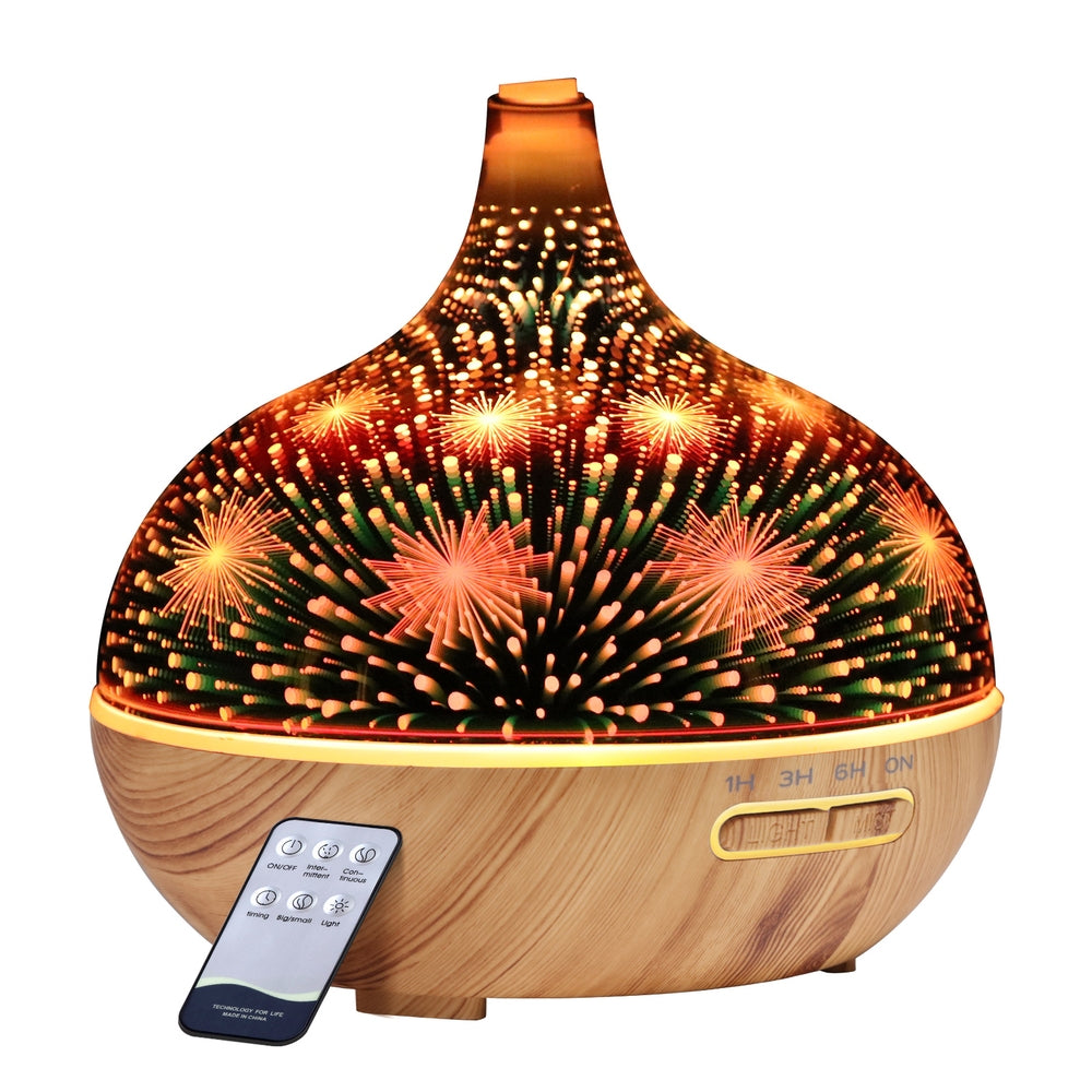 My Best Buy - DEVANTI Aroma Aromatherapy Diffuser 3D LED Night Light Firework Air Humidifier Purifier 400ml Remote Control