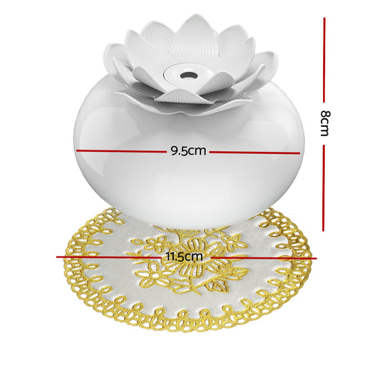 My Best Buy - Devanti Aromatherapy Diffuser Aroma Ceramic Essential Oils Air Humidifier Lotus