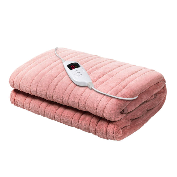 My Best Buy - Giselle Bedding Heated Electric Throw Rug Fleece Sunggle Blanket Washable Pink