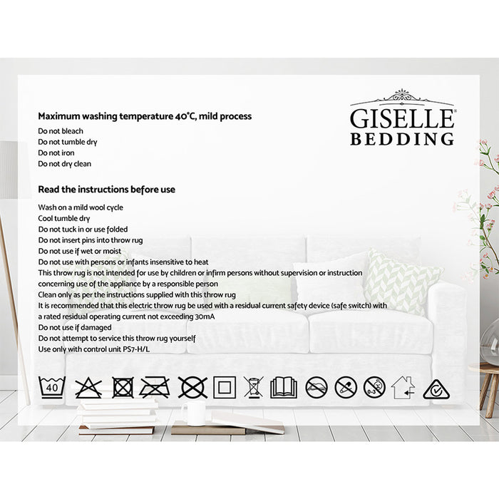 My Best Buy - Giselle Bedding Heated Electric Throw Rug Fleece Sunggle Blanket Washable Pink