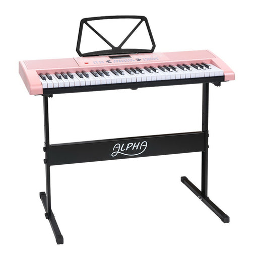 My Best Buy - MusicKeys - 61 Keys Electronic Piano Keyboard LED Electric Silver with Music Pink