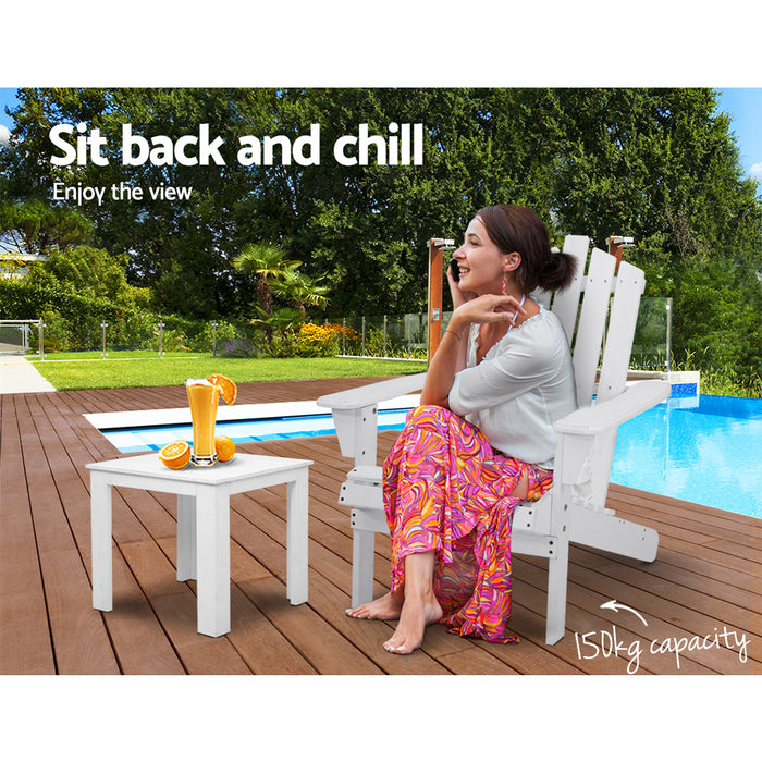 My Best Buy - Gardeon Outdoor Sun Lounge Beach Chairs Table Setting Wooden Adirondack Patio Chair Lounges