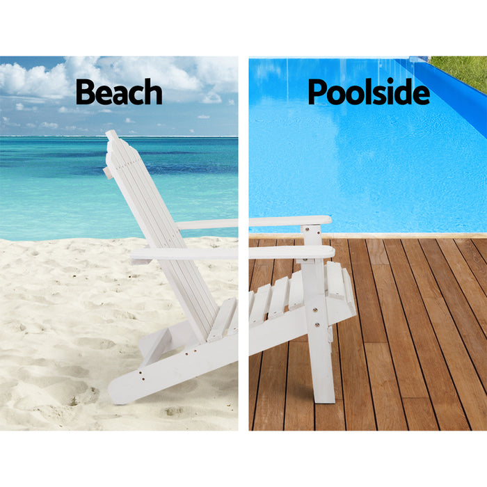 My Best Buy - Gardeon Outdoor Sun Lounge Beach Chairs Table Setting Wooden Adirondack Patio Chair Lounges