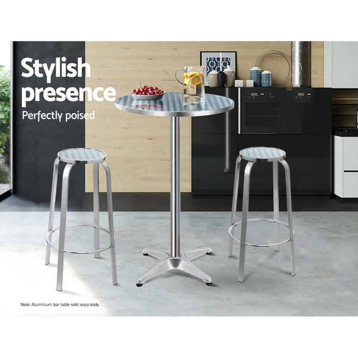 My Best Buy - Gardeon Set of 2 Outdoor Bar Stools Patio Furniture Indoor Bistro Kitchen Aluminum