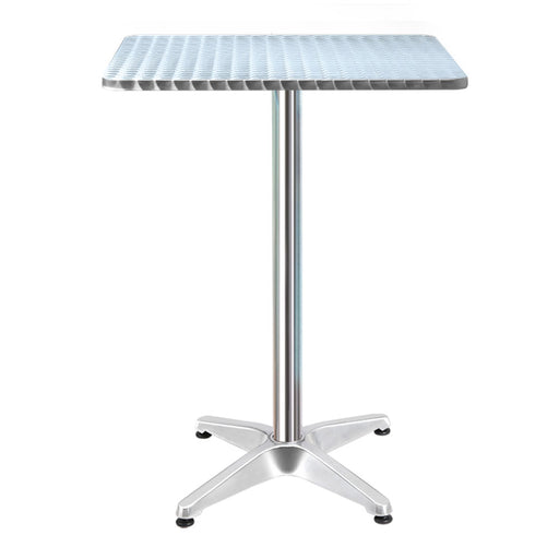 My Best Buy - Bar Table Outdoor Furniture Adjustable Aluminium Pub Cafe Indoor Square Gardeon