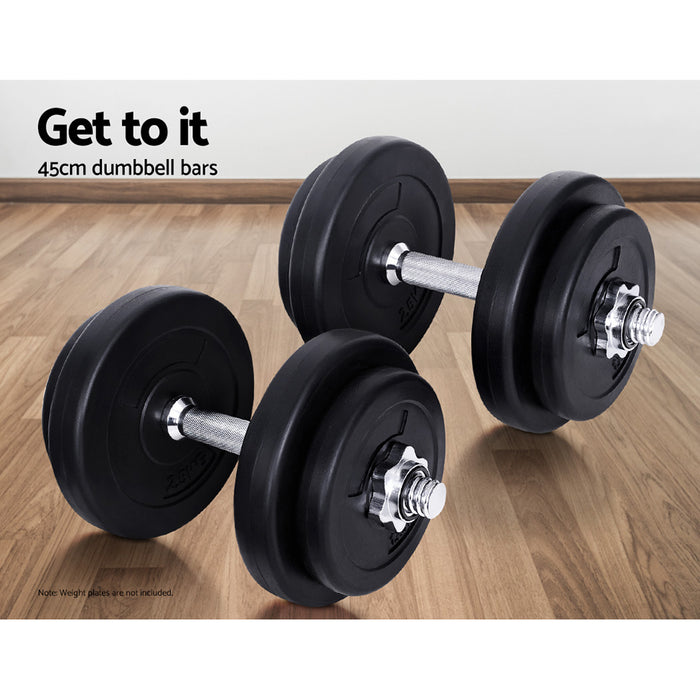My Best Buy - 45cm Dumbbell Bar Solid Steel Pair Gym Home Exercise Fitness 150KG Capacity