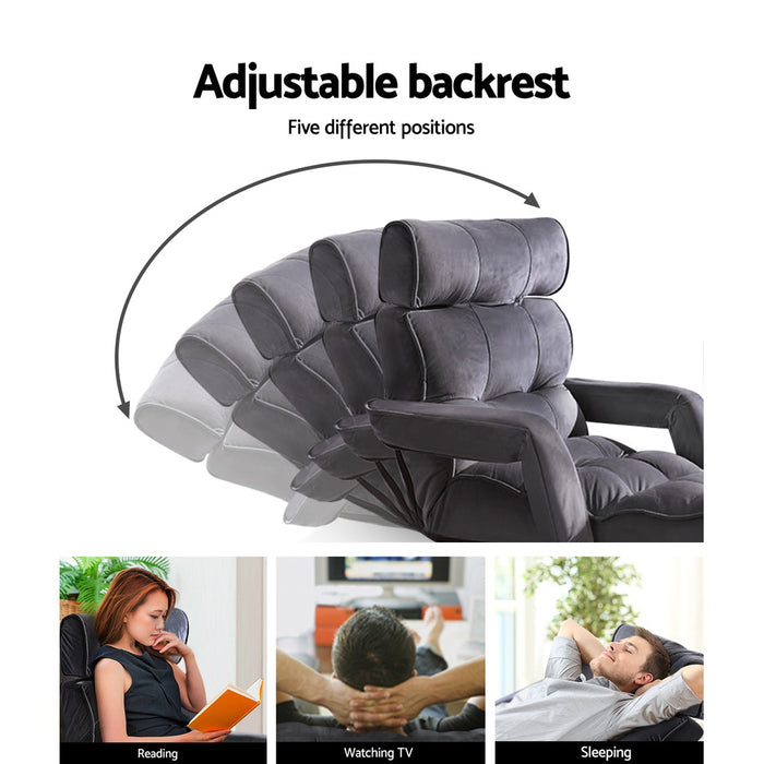My Best Buy - Artiss Adjustable Lounger with Arms - Charcoal