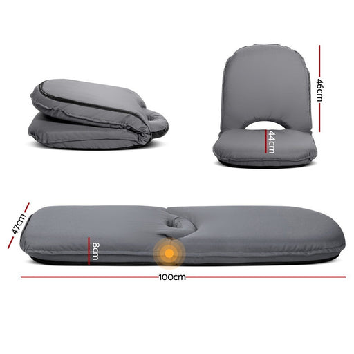 My Best Buy - Artiss Floor Lounge Sofa Camping Portable Recliner Beach Chair Folding Outdoor Grey