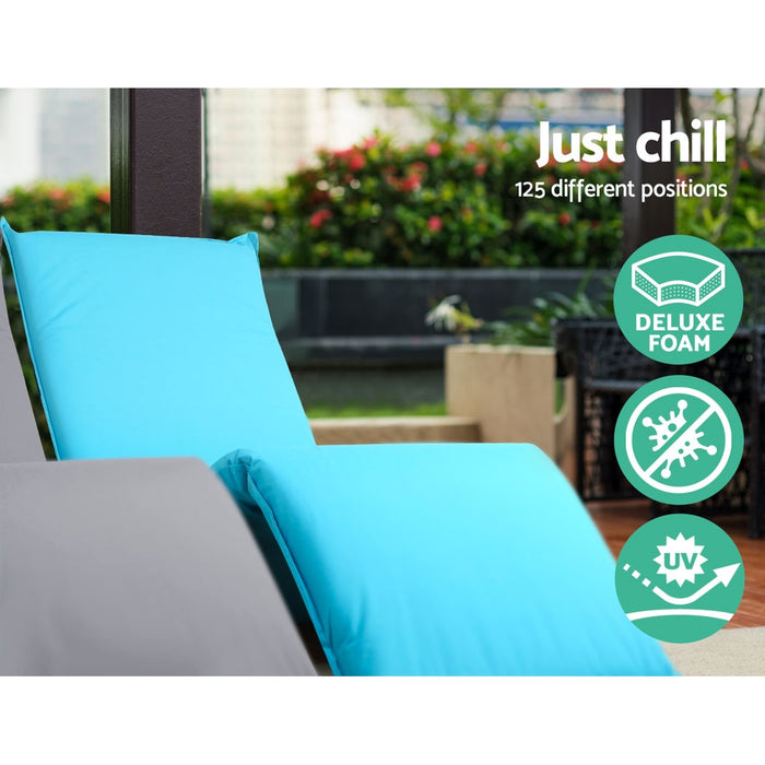 My Best Buy - Artiss Adjustable Beach Sun Pool Lounger - Blue