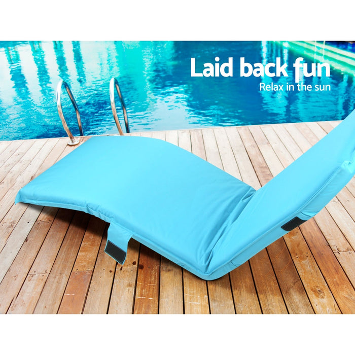 My Best Buy - Artiss Adjustable Beach Sun Pool Lounger - Blue