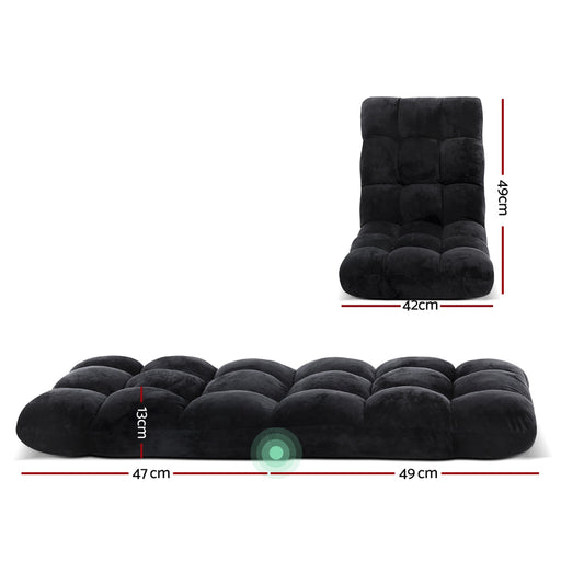 My Best Buy - Artiss Lounge Sofa Floor Recliner Futon Chaise Folding Couch Black