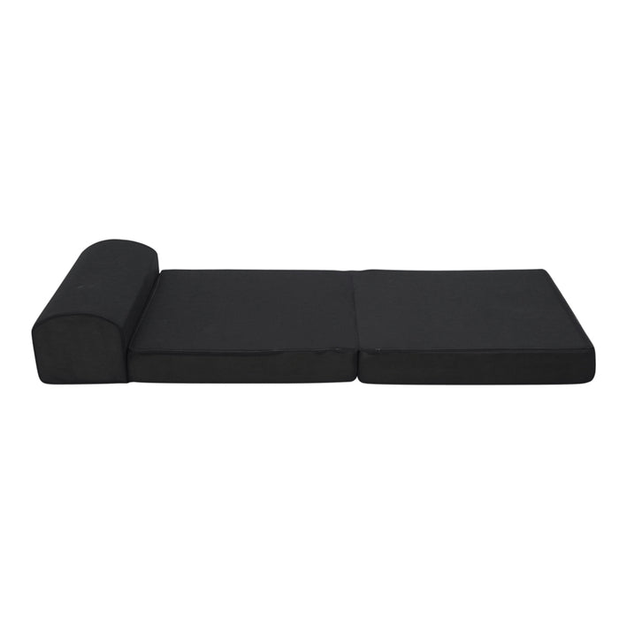 My Best Buy - Giselle Bedding Folding Foam Mattress Portable Single Sofa Bed Mat Air Mesh Fabric Black
