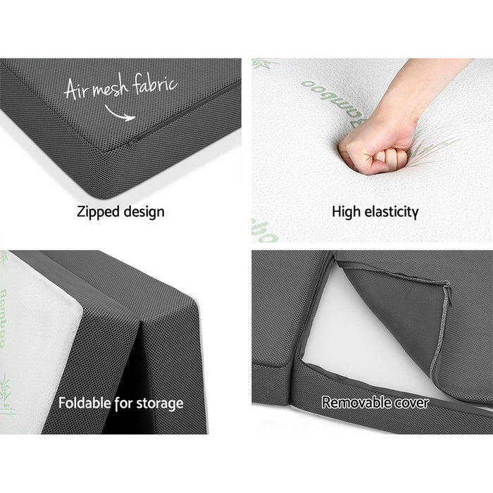 My Best Buy - Giselle Bedding Folding Foam Portable Mattress Bamboo Fabric