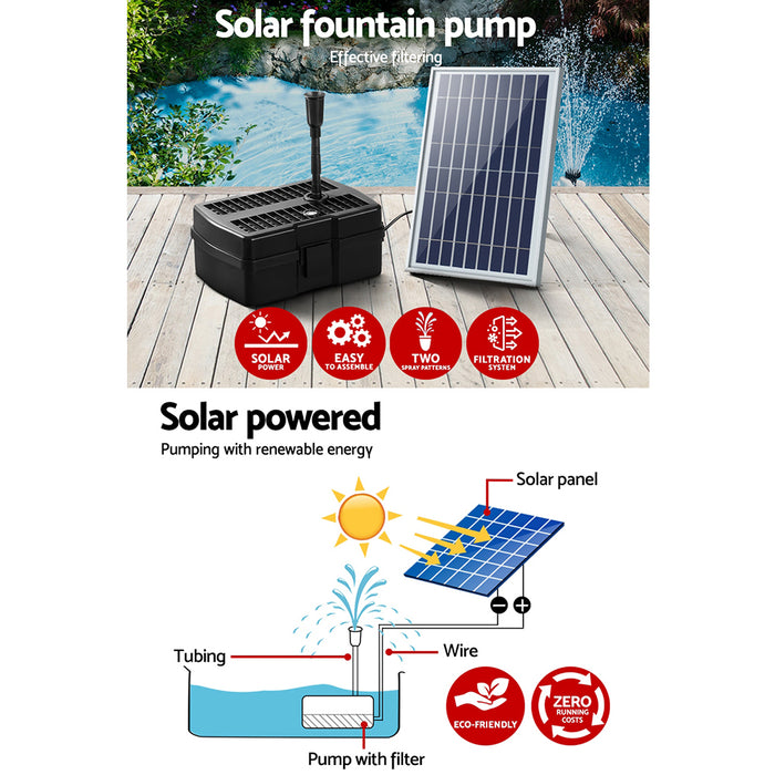 My Best Buy - Gardeon Solar Pond Pump with Eco Filter Box Water Fountain Kit 5FT
