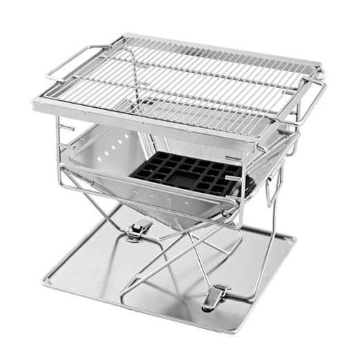 My Best Buy - Grillz Camping Fire Pit BBQ Portable Folding Stainless Steel Stove Outdoor Pits