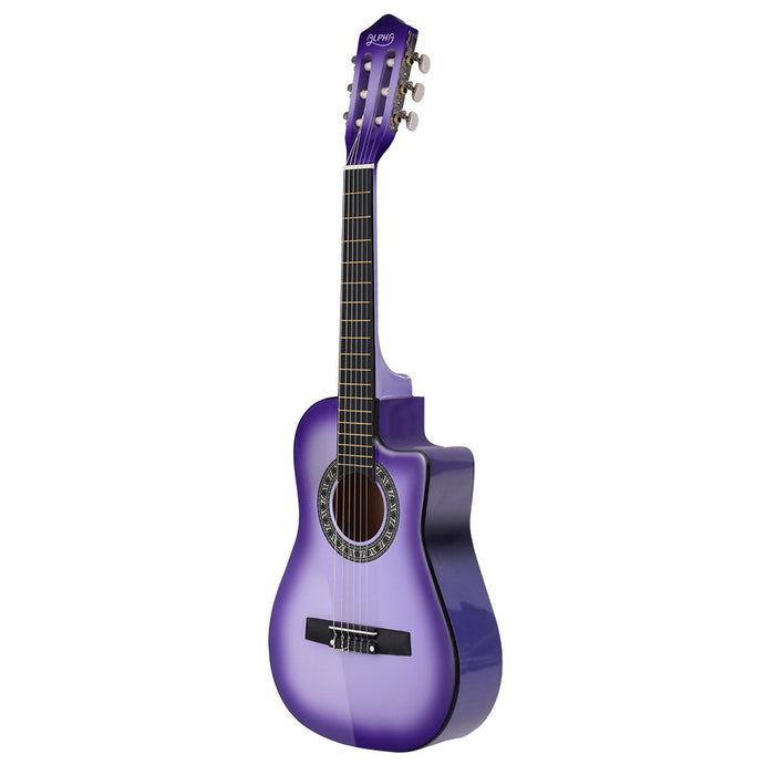 My Best Buy - MusicNow - 34" Inch Guitar Classical Acoustic Cutaway Wooden Ideal Kids Gift Children 1/2 Size Purple with Capo Tuner, Blue - Free Shipping