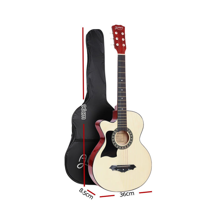 My Best Buy - 38 Inch Wooden Acoustic Guitar with Accessories set Natural Wood - Left Handed -Free Postage