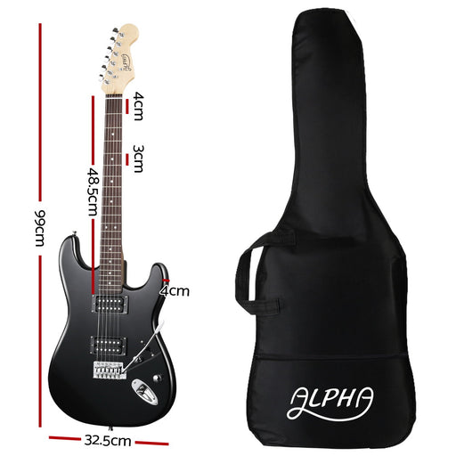 My Best Buy - Alpha Electric Guitar Music String Instrument Rock Black Carry Bag Steel String