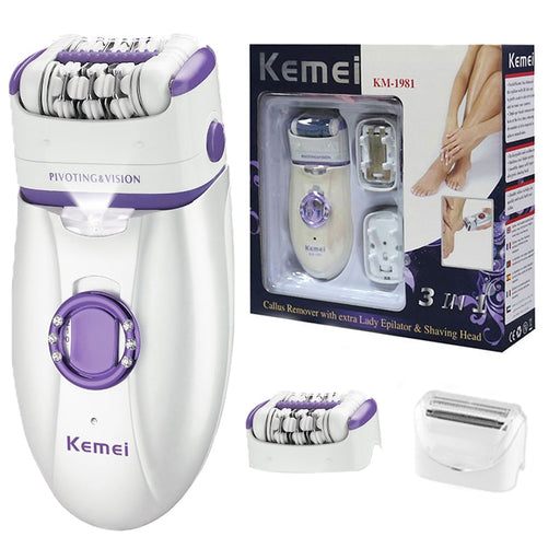 My Best Buy - Kemei 3in1 Epilator, Women Shaver Leg Body Hair Removal Facial Lady Bikini Trimmer, Rechargeable