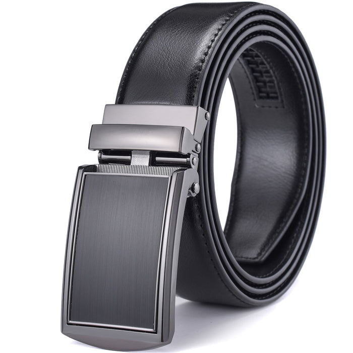 My Best Buy - Men Leather Ratchet Belt, Automatic Buckle, From 70cm - 150cm, It will, Sure fit you!