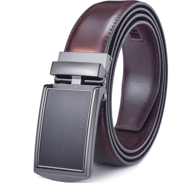 My Best Buy - Men Leather Ratchet Belt, Automatic Buckle, From 70cm - 150cm, It will, Sure fit you!