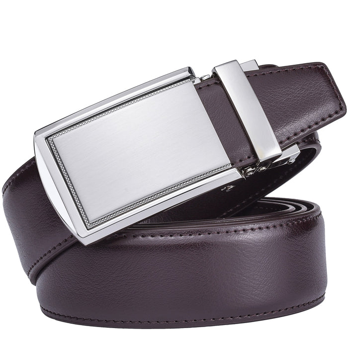 My Best Buy - Men Leather Ratchet Belt, Automatic Buckle, From 70cm - 150cm, It will, Sure fit you!