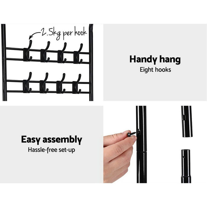 My Best Buy - Artiss Clothes Rack Coat Stand Garment Portable Hanger Airer Organiser Shoe Storage Metal Black