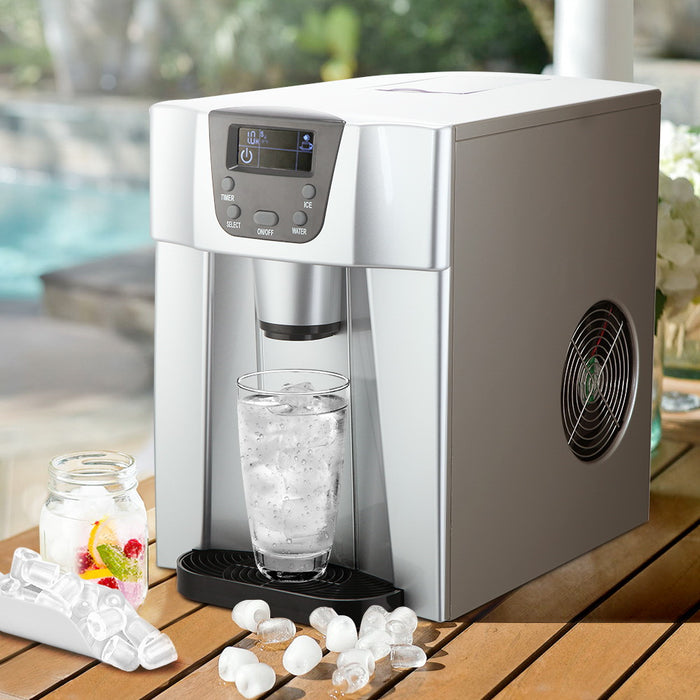 My Best Buy - Devanti 2L Portable Ice Cuber Maker & Water Dispenser - Silver