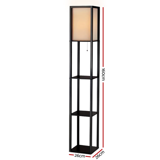My Best Buy - Artiss Led Floor Lamp Shelf Vintage Wood Standing Light Reading Storage Bedroom