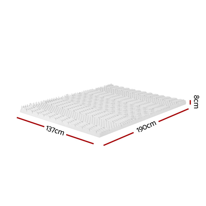 My Best Buy - Giselle Bedding Memory Foam Mattress Topper 7-Zone Airflow Pad 8cm Double White