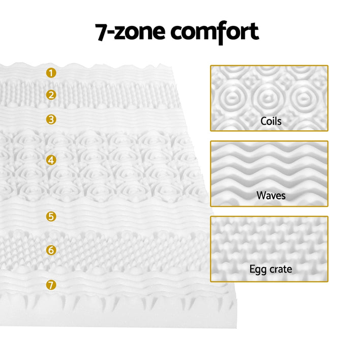 My Best Buy - Giselle Bedding Memory Foam Mattress Topper 7-Zone Airflow Pad 8cm Queen White