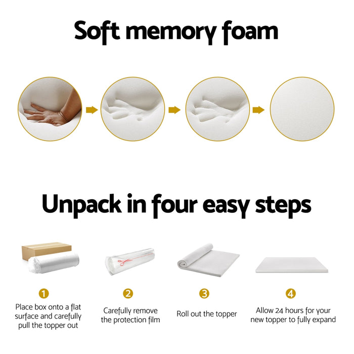 My Best Buy - Giselle Bedding Memory Foam Mattress Topper 7-Zone Airflow Pad 8cm Single White