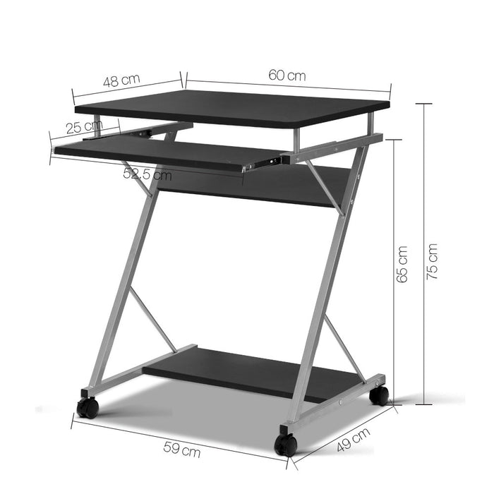 My Best Buy - Artiss Metal Pull Out Table Desk - Black