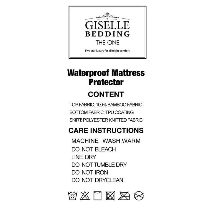 My Best Buy - Giselle Bedding King Single Size Waterproof Bamboo Mattress Protector