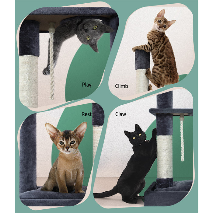 My Best Buy - i.Pet Cat Tree Scratching Post Scratcher Tower Condo House Grey 102cm