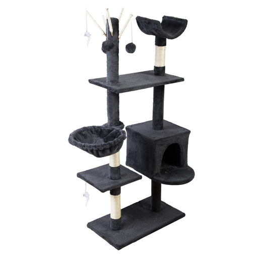 My Best Buy - i.Pet Cat Tree 140cm Trees Scratching Post Scratcher Tower Condo House Furniture Wood