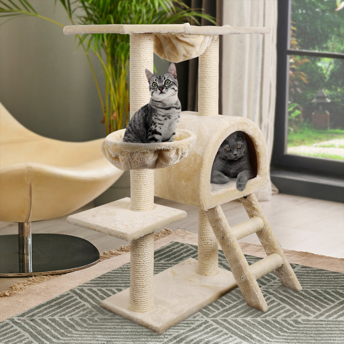 My Best Buy - i.Pet Cat Tree Trees Scratching Post Scratcher Condo Tower House Bed Beige 100cm