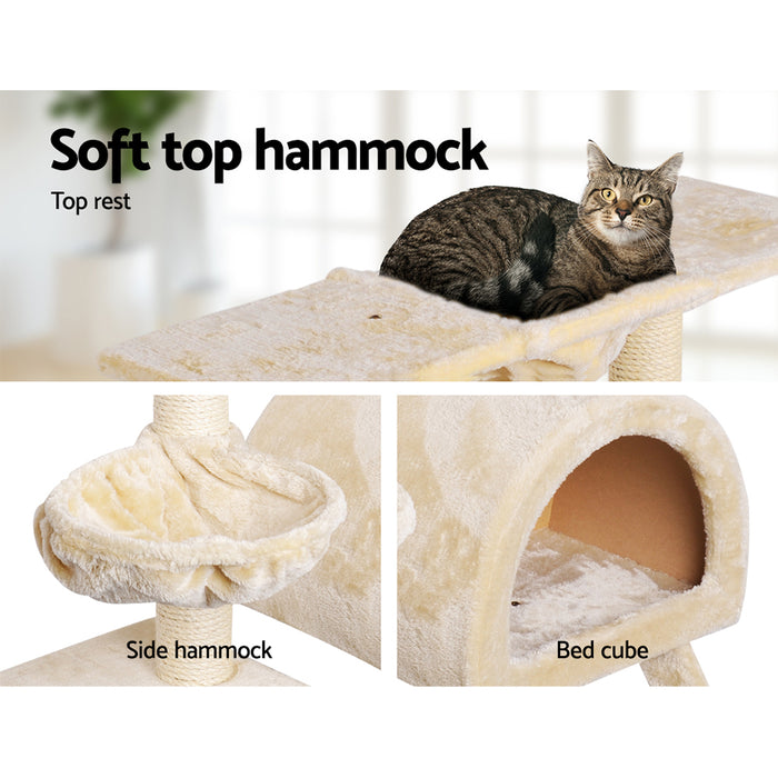 My Best Buy - i.Pet Cat Tree Trees Scratching Post Scratcher Condo Tower House Bed Beige 100cm