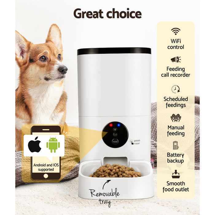 My Best Buy - i.Pet Automatic Pet Feeder 6L Auto Wifi Dog Cat Feeder Smart Food App Control