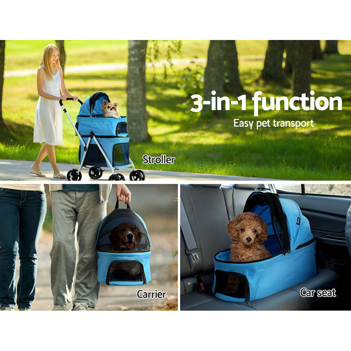 My Best Buy - i.Pet Pet Stroller Dog Pram Large Cat Carrier Travel Foldable 4 Wheels Double