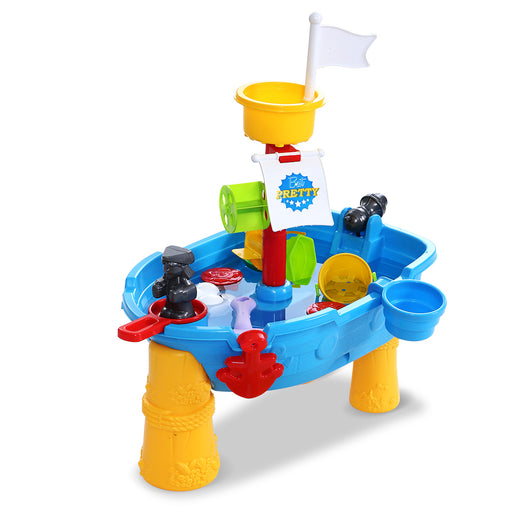 My Best Buy - Keezi Kids Beach Sand and Water Toys Outdoor Table Pirate Ship Childrens Sandpit